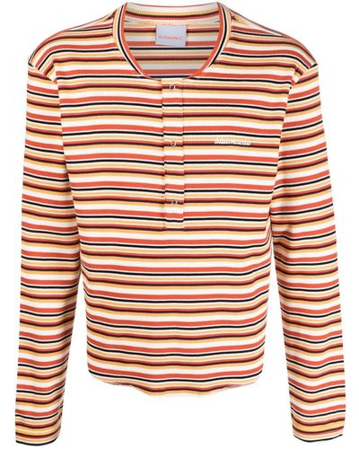 Bluemarble Striped Ribbed Sweater - Orange