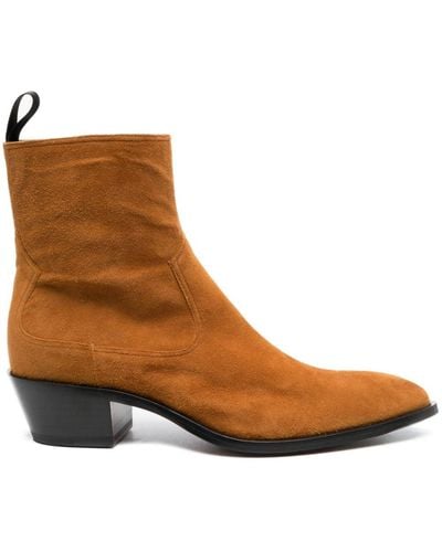 Bally Pointed-toe Suede Ankle Boots - Brown