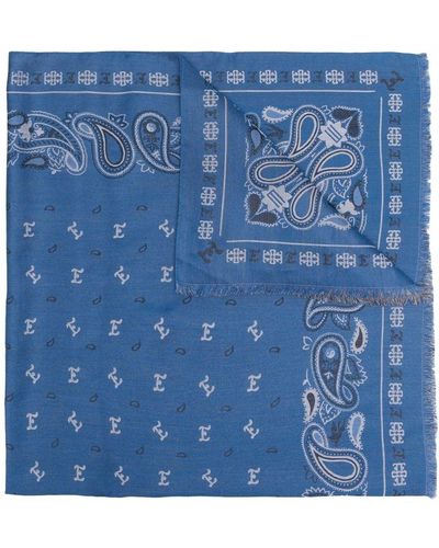 Etro Schal mit Paisley-Print - Blau
