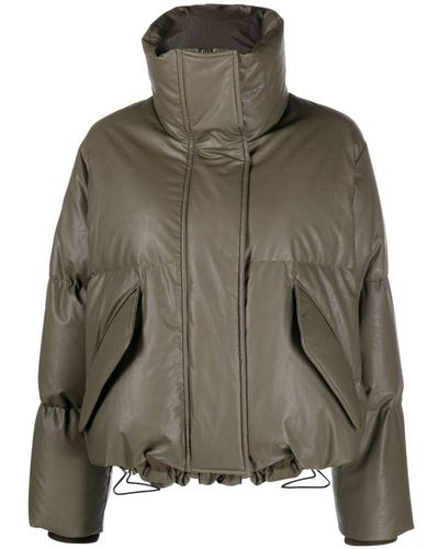 MM6 by Maison Martin Margiela Cropped Padded Down Jacket - Green