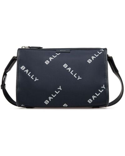 Bally Logo-print Canvas Messenger Bag - Blue