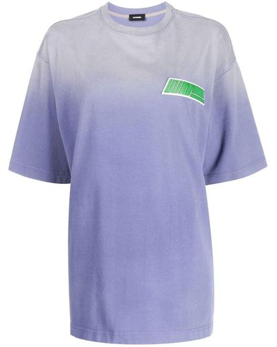 we11done Camiseta oversize con parche del logo - Azul