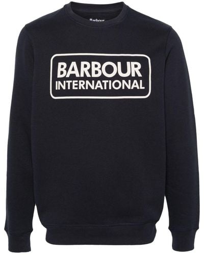 Barbour Logo-print Cotton Sweatshirt - Blue