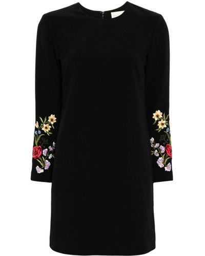 Sachin & Babi Lily Floral-embroidered Minidress - Black