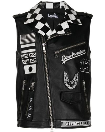 Haculla Graphic-print Biker Vest - Black