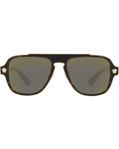 Versace Eyewear Sonnenbrille mit eckigen Gläsern - Braun