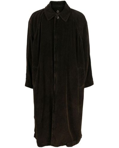 Uma Wang Manteau en coton à simple boutonnage - Noir