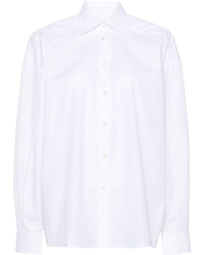 Laneus Chemise en coton à dos ouvert - Blanc