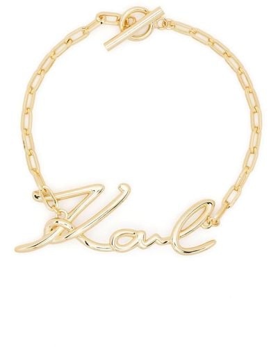 Karl Lagerfeld Signature Chain-link Bracelet - Metallic