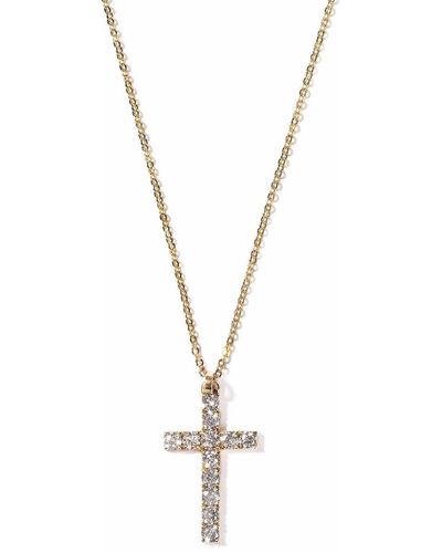 AS29 Collar Cross en oro amarillo de 18kt con diamantes - Metálico