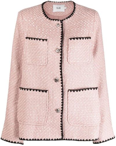 B+ AB Four-pocket Tweed Jacket - Pink
