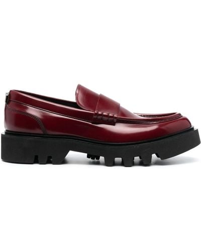 Sergio Rossi Sr Signature Penny Loafers - Red