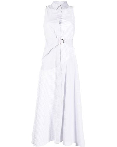 Acler Edgar Striped Sleeveless Shirt Dress - White