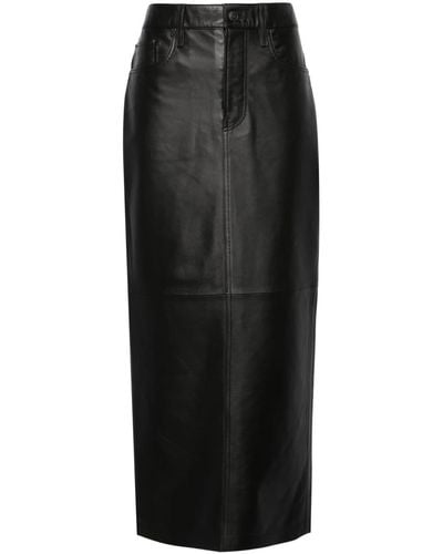 Wardrobe NYC Jupe longue en cuir - Noir