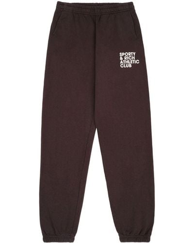 Sporty & Rich Exercise Often Logo-print Track Trousers - Brown
