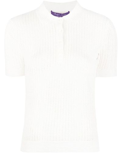 Ralph Lauren Collection Kurzärmeliges Strickoberteil - Weiß