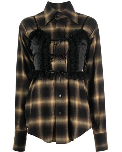 VAQUERA Check-pattern Buttoned Shirt - Black