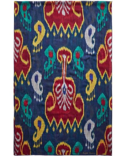 Ralph Lauren Collection アブストラクトパターン スカーフ - ブルー