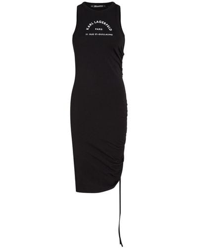 Karl Lagerfeld Logo-print Sleeveless Dress - Black