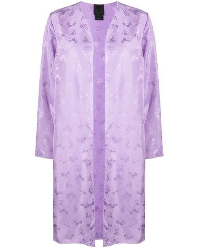 Anna Sui Jacquard Floral-print Jacket - Purple