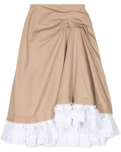 Molly Goddard Jules Gathered Ruffle-trim Skirt - Natural