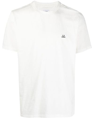 C.P. Company T-Shirt mit Logo-Stickerei - Weiß