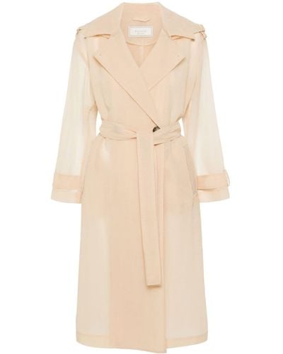 Peserico Bead-embellished Trench Coat - Natural