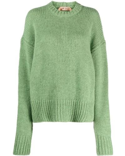 N°21 Crew-neck Drop-shoulder Sweater - Green