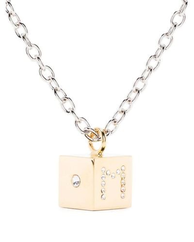 Marni Cube-pendant Polished Necklace - Metallic