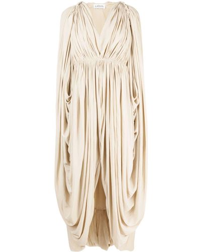 Lanvin Robe mi-longue à design drapé - Neutre
