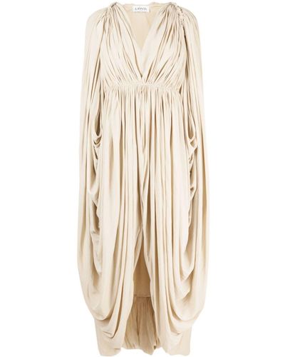 Lanvin Vestido midi drapeado - Neutro