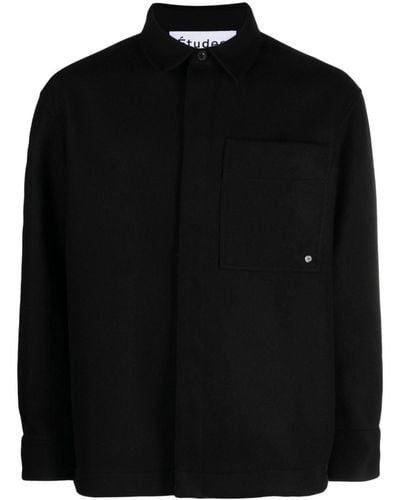 Etudes Studio Long-sleeve Wool-blend Shirt - Black
