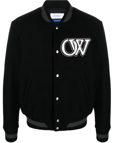 Off-White c/o Virgil Abloh Veste bomber à logo appliqué - Noir