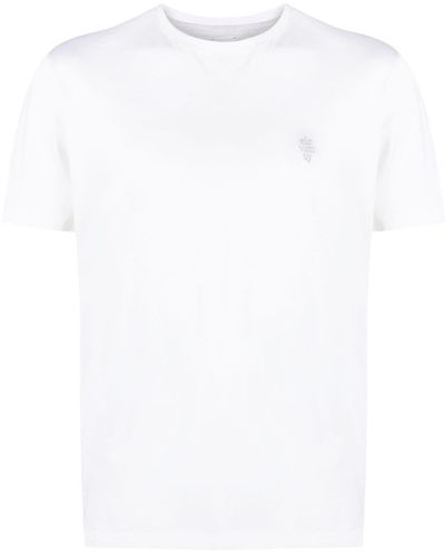 Eleventy T-shirt en coton à logo brodé - Blanc