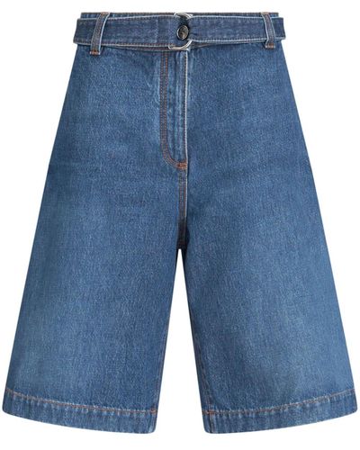 Etro Jeans-Shorts mit Logo-Stickerei - Blau