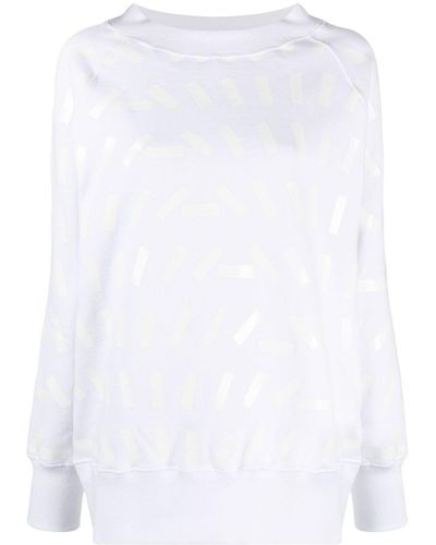 Maison Margiela Tape Print Sweatshirt - White