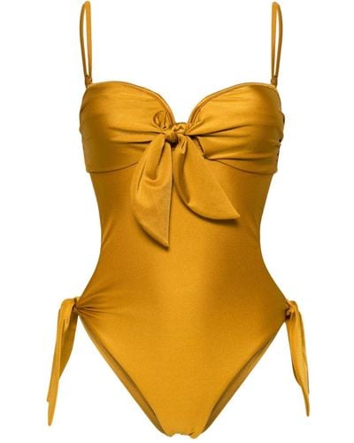 Zimmermann Acadian Scarf-tie Swimsuit - Yellow