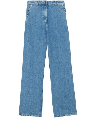 Burberry Logo-patch Flared Jeans - Blue