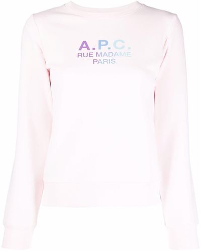 A.P.C. Sweat Rue Madame Paris en coton - Rose