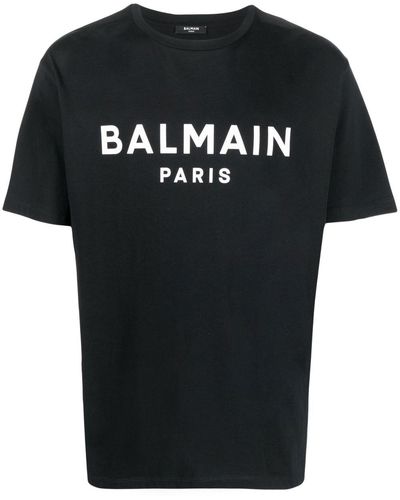 Balmain Black T -shirt Mit Logo -schriftzug - Zwart