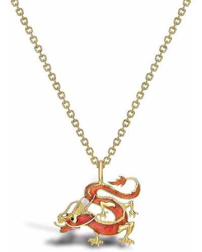 Pragnell 18kt Yellow Gold Zodiac Dragon Pendant Necklace - Metallic