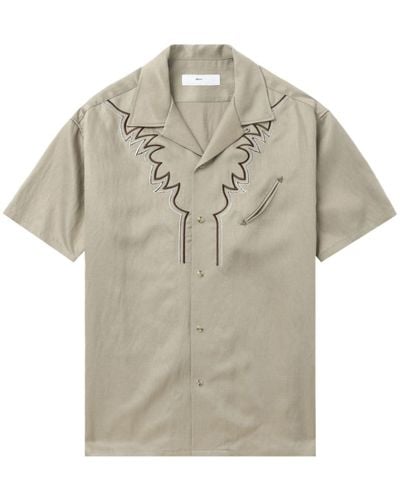 Toga Besticktes Hemd mit kurzen Ärmeln - Grau