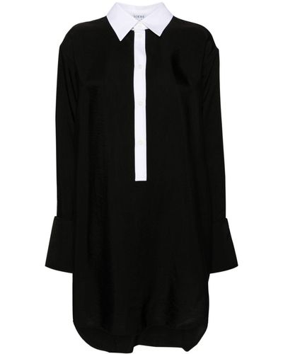Loewe Detachable-collar Midi Shirt Dress - Zwart