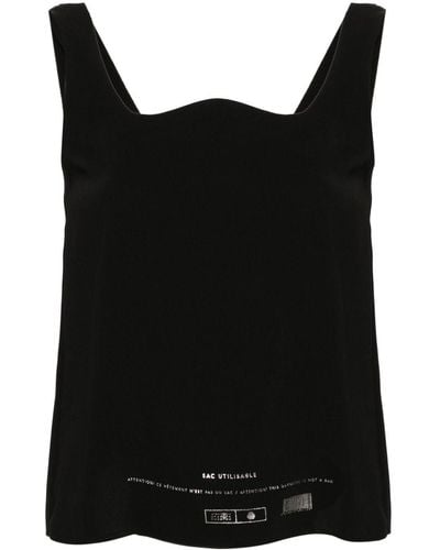 MM6 by Maison Martin Margiela Sac Utilisable-print Technical Jersey Top - Black