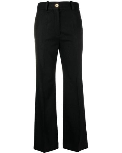 Patou High-waisted Flared Trousers - Black
