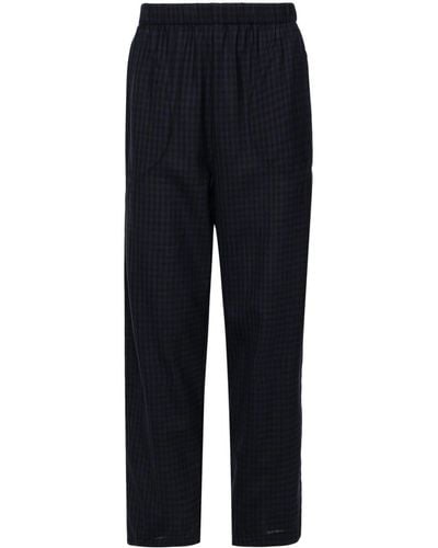 Barena Checked Mid-rise Tapered Pants - Blue