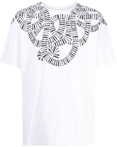 Marcelo Burlon T-shirt en coton à imprimé Snake Wings - Blanc