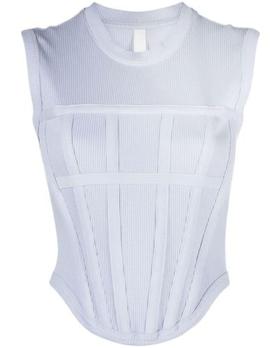Dion Lee Ribbed Corset Top - Blue