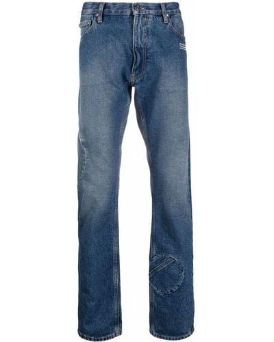 Off-White c/o Virgil Abloh Slim-Fit-Jeans mit Logo - Blau