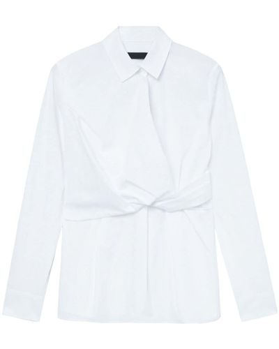 Juun.J Twist-detail Cotton Shirt - White